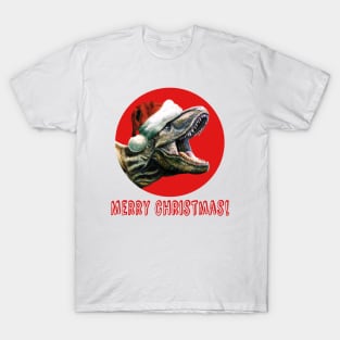 Merry Christmas! T-Rex Print T-Shirt